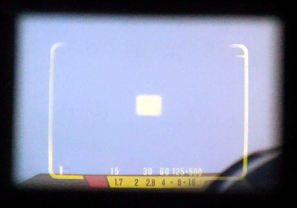 Olympus 35 DC viewfinder perspective