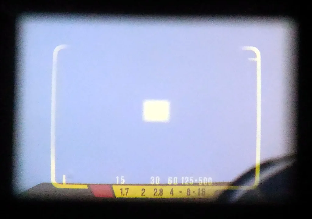 Olympus 35 DC viewfinder perspective