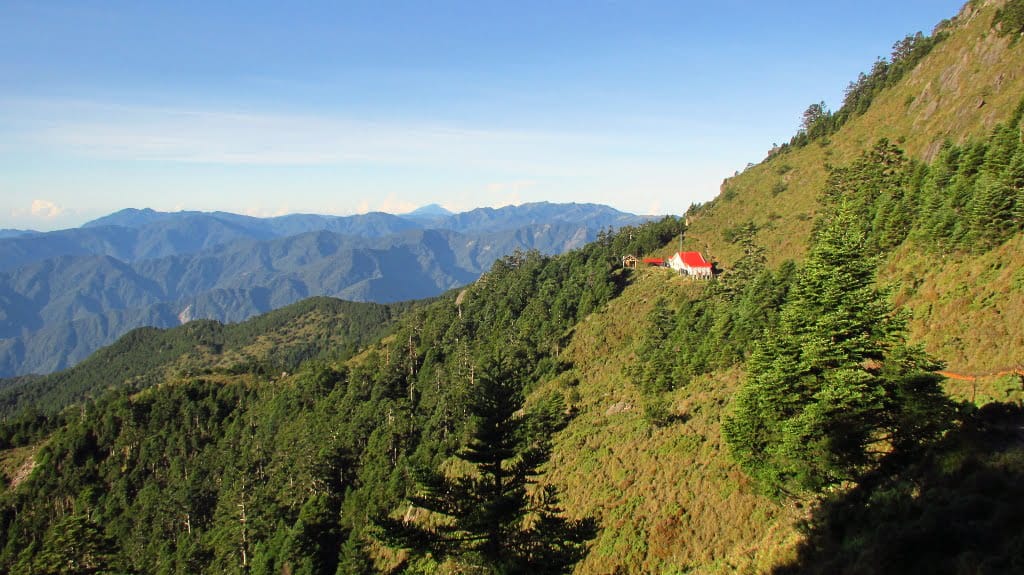 Jiaming Lake Hike Day 2 View on Cabin