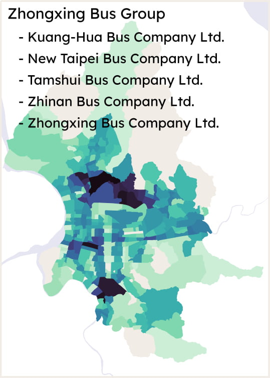 Taipei Bus Network Operator Zhongxing Bus