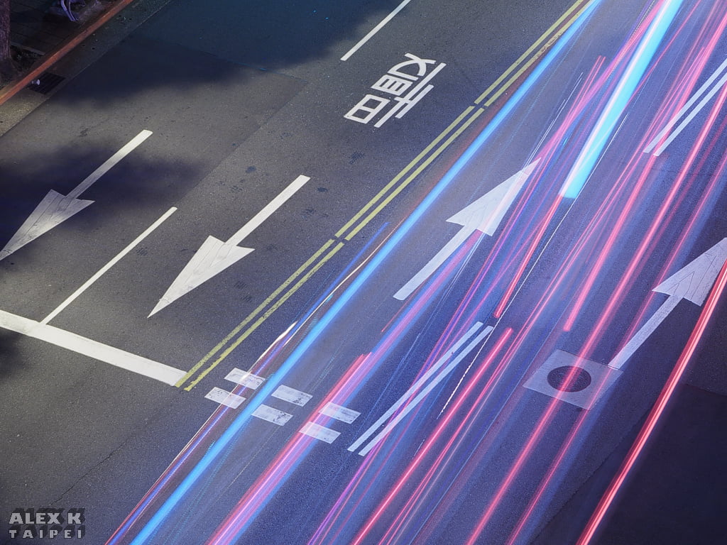 light streaks from cars